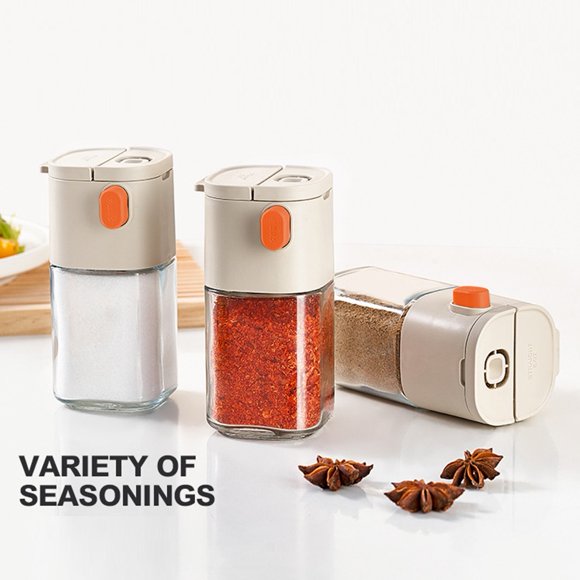 Salero de Vidrio de para Sal Azúcar Pimienta Cajita de Especias Reutilizable de 180 ml
