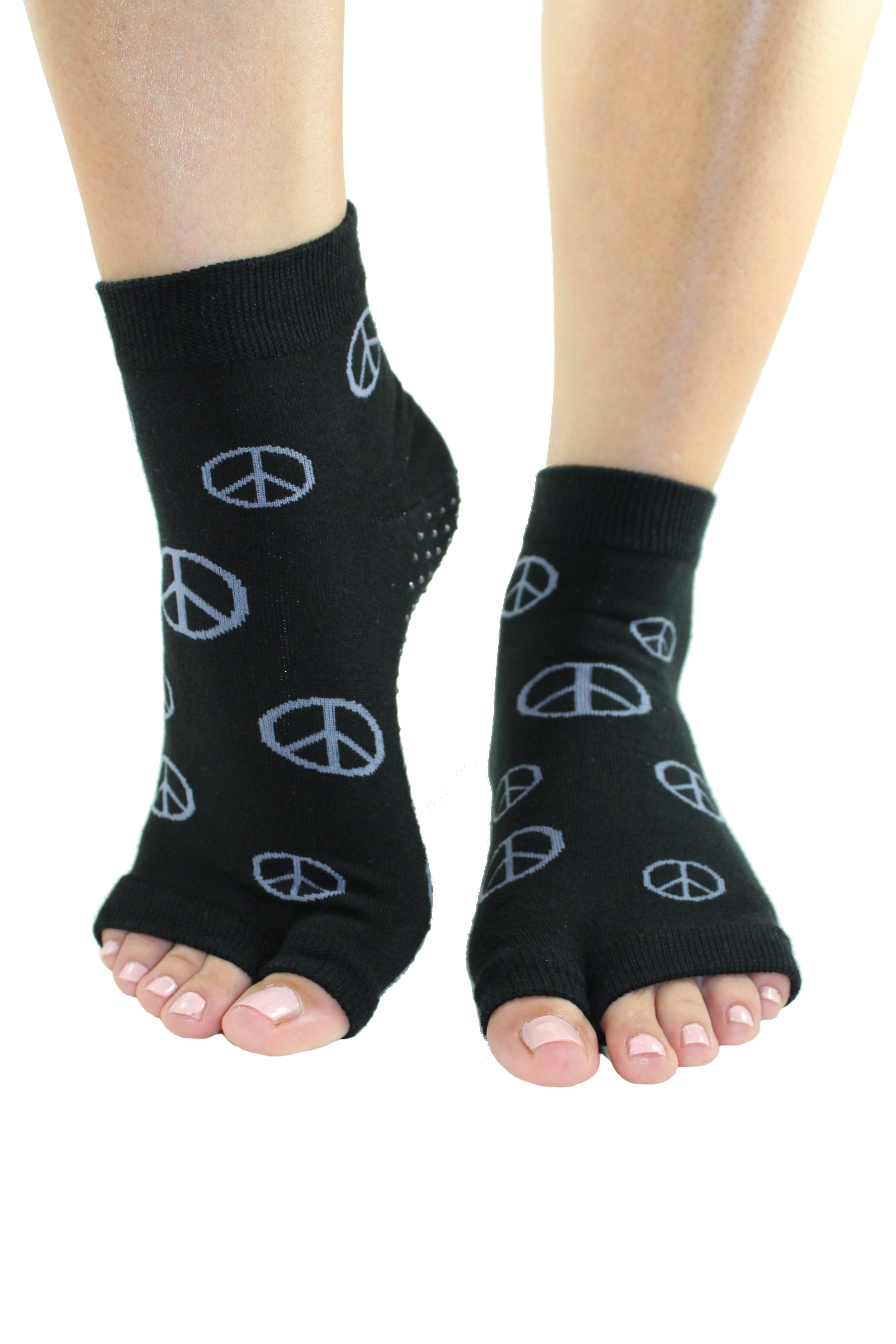 Peace Sign Tabi Toeless Grip Socks (S/M)