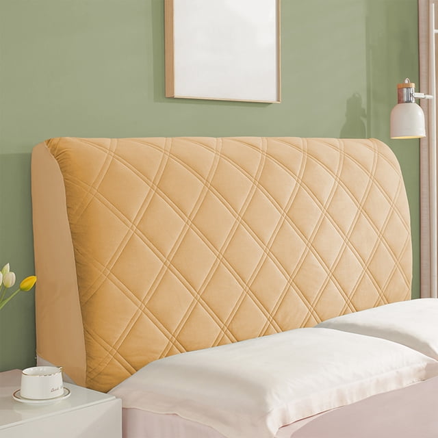 YiJuHui Stretchable Headboard Cover Elastic Soft Padded Protector for Bed Frame - Full Wrap Dustproof Quilted Noise Reduction Head Guard, Machine Washable Fade Resistant Fabric for Bedroom Decor