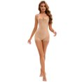 thumbnail image 4 of Unique Bargains Women's Lace Trim Tummy Control Butt Lifter Shaperwear Bodysuits M Beige, 4 of 6