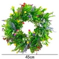 thumbnail image 2 of Clearance! Huayishang 45Cm Wreath for Spring and Summer Home Decorations Colorful Artificial Flower Wreath, Home Brand Green, 2 of 3