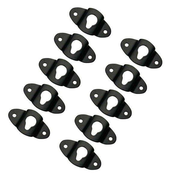 10 PCS Speaker Hook Wall Mount Clothes Rack Hooks for Hanging Plate Sound Bar Black