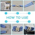 thumbnail image 4 of 6 Sizes 60pcs Rectangle Stainless Steel Ribbon Clamp Crimps with Loop Ribbon Ends Fastener Clasp, 4 of 9