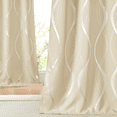 thumbnail image 6 of NICETOWN Blackout Curtains 95 Inch Length 2 Panels Thermal Insulated Window Treatment for Bedroom Grommet Room Darkening Curtains with Wave Vine Printed, 52x95 inch, 6 of 11
