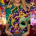 thumbnail image 1 of RKSTN Mardi Gras 3/4 Length Sleeve Womens Tops Oversized Crewneck Carnival Graphic Printed Three Quarter Sleeve T Shirt Women Casual Round Neck Funny Tuesday Carnival Party Loose Short Sleeve Shirt, 1 of 6