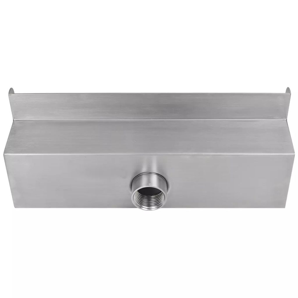 Kepooman 11.8" Stainless Steel Pool Fountain with Pipe Connector for Bathroom, Gray