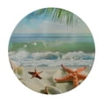 thumbnail image 4 of Orinice Shells Starfish Palm Tree Round Table Cover Stain Resistant Washable Indoor Outdoor Tablecloth Kitchen Dining Wedding Parties 100% Polyester Fiber 31-35, 4 of 8