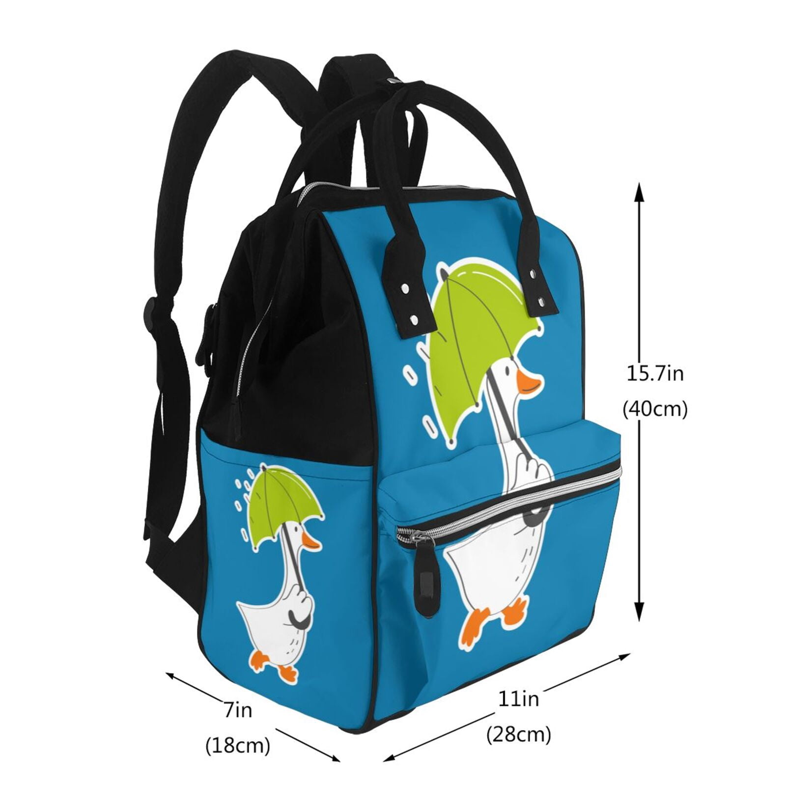 Defioc Goose Holding an Umbrella for Baby Diaper Bag Backpack - Baby Bag for Boys & Girls - Diaper Backpack - Large Travel Diaper Bags- Baby Registry Search & Shower Gifts