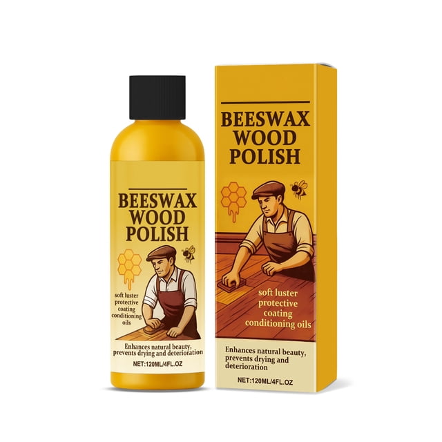 Beeswax Poli pour Meubles Restauration Instantanée Bois Éclat Naturel 120 ml Multisurface