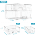 thumbnail image 4 of 3 Pack Large Clear Stackable Drawers Storage, Clear Cosmetic and Makeup Storage Containers, Plastic Bins for Bathroom Cabinet and Countertop Organization, 4 of 8
