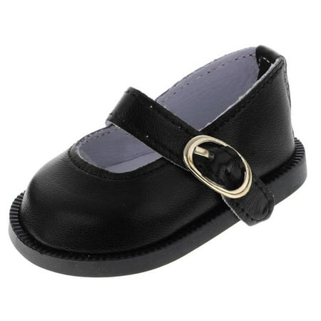 

Adorable Pair of Doll Party Shoes Ankle Belt PU Leather Shoes for 18 American Doll Our Generation Dolls Dress Up Black