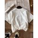 thumbnail image 2 of Young Girl Casual Simple Letter Print Short Sleeve White T-Shirt, Cotton Blended, Suitable For Summer, 2 of 5