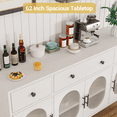 thumbnail image 5 of 62'' Buffet Cabinet with Storage,Large Sideboard Cabinet,Coffee Bar Cabinets with 3 Drawers and 4 Fluted Glass Doors for Home,Kitchen,Dining Room, 5 of 7