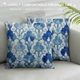 thumbnail image 3 of JEUXUS Throw Pillow Cover Pattern Vintage Seamless Blue Geometric Modern Design Square Pillow Case Cushion Cover for Home Car Decorative, 3 of 5