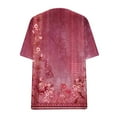thumbnail image 5 of up to 60% off Gifts Usmixi Womens Tops Plus Size Comfort Breathable Vintage Graphics Tshirts Summer Cute Floral V-Neck Short Sleeve Blouses Red XXXL, 5 of 5