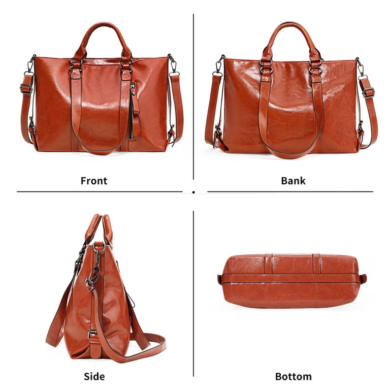 GAEKEAO Women's Hobo Bag, Waterproof Oil Wax Leather Brown photo 4