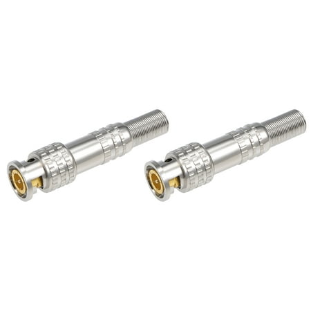 2pcs Solderless BNC Male Connector for CCTV Camera Coaxial Cable