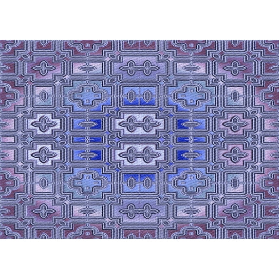Ahgly Company Machine Washable Indoor Rectangle Transitional Deep Periwinkle Purple Area Rugs, 5' x 8'