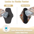 thumbnail image 3 of CUITING For Heavy Flow Bamboo Charcoal Reusable Menstrual Pads - Reusable Sanitary Pads | Reusable Panty Liners | Soft Cloth Menstrual Pads - 5 Pack Reusable Menstrual Pads (Extra Large), 3 of 5