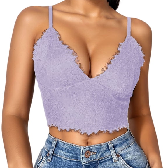 Women’s Lace Camisole Adjustable Bralette Sexy Crop Top Comfortable Lingerie for Casual Home Wear