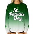 thumbnail image 3 of TaTaai Women St. Patricks Day Shamrock Pattern Long Sleeve Crew Neck Sweatshirt Casual Loose Fit Soft Stretchy Comfortable Festive Pullover Tops For Spring Winter Gift, 3 of 8
