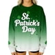 thumbnail image 3 of TaTaai Women St. Patricks Day Shamrock Pattern Long Sleeve Crew Neck Sweatshirt Casual Loose Fit Soft Stretchy Comfortable Festive Pullover Tops For Spring Winter Gift, 3 of 8