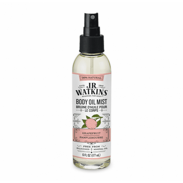 J.R. Watkins Natural Hydrating Body Oil Mist, Grapefruit, 6 fl oz
