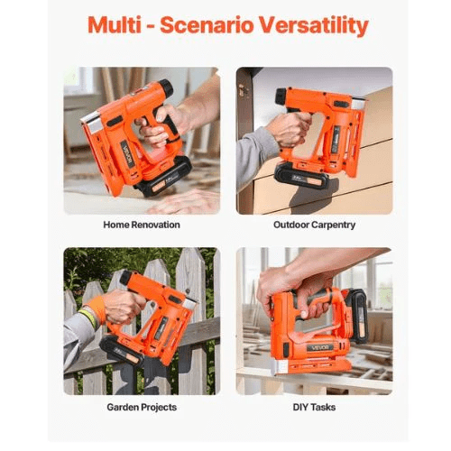 Cordless Brad Nailer 2-in-1 Nail Gun Staple Gun ncludes 1000 Pcs Staples and 1000 Pcs Nails with Battery and Charger