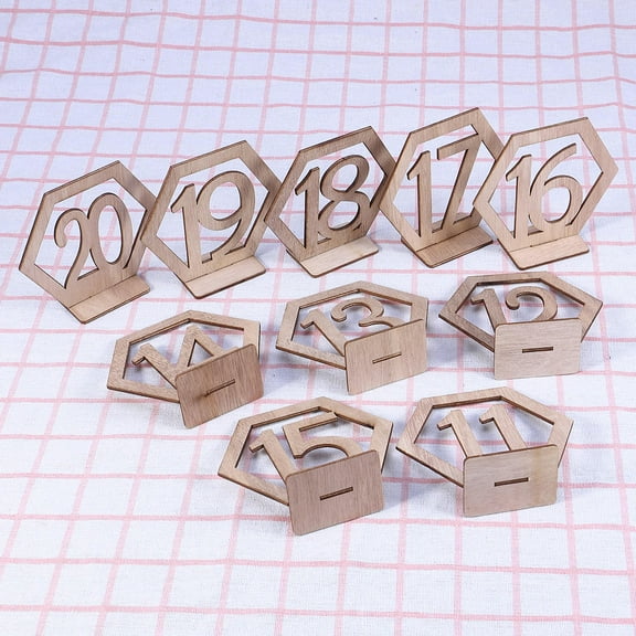WHAMVOX  20 PCS Wood Wedding Number Table Numbers Decor Marquee Place Table-numbers