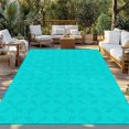 thumbnail image 2 of Turquoise Plaid Outdoor Rug 5x8 Ft - Reversible Patio Rug Outdoor Camping Rugs, Geometric Leaf Diamond Morocco Abstract Indoor Outdoor Area Rugs, Non-Slip Outdoor Carpet Runner for Deck/Porch, 2 of 8