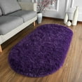 thumbnail image 2 of Homore Ultra Soft Modern Oval Rugs for Bedroom,2.6' x 5.3',Grape Purple, 2 of 6