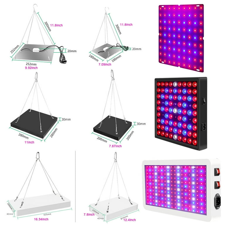 81-312LEDs 25W-80W LED Grow Light, Red-Blue/Full Spectrum