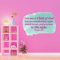 thumbnail image 3 of Family You Are A Child of God Uplifting Quote Wall Decal Decoration Psalm 139 Bible Verse You Are Dearly Loved Lasts Years and Easily Removable - Size: 40 In(W) x 28 In(H), 3 of 5