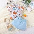 thumbnail image 2 of Toddler Boy 2 Piece Clothing Sets Rabbit Print and Bow Tie Button Down Shirt with Matching Shorts Little Boy Easter Clothes, 2 of 6