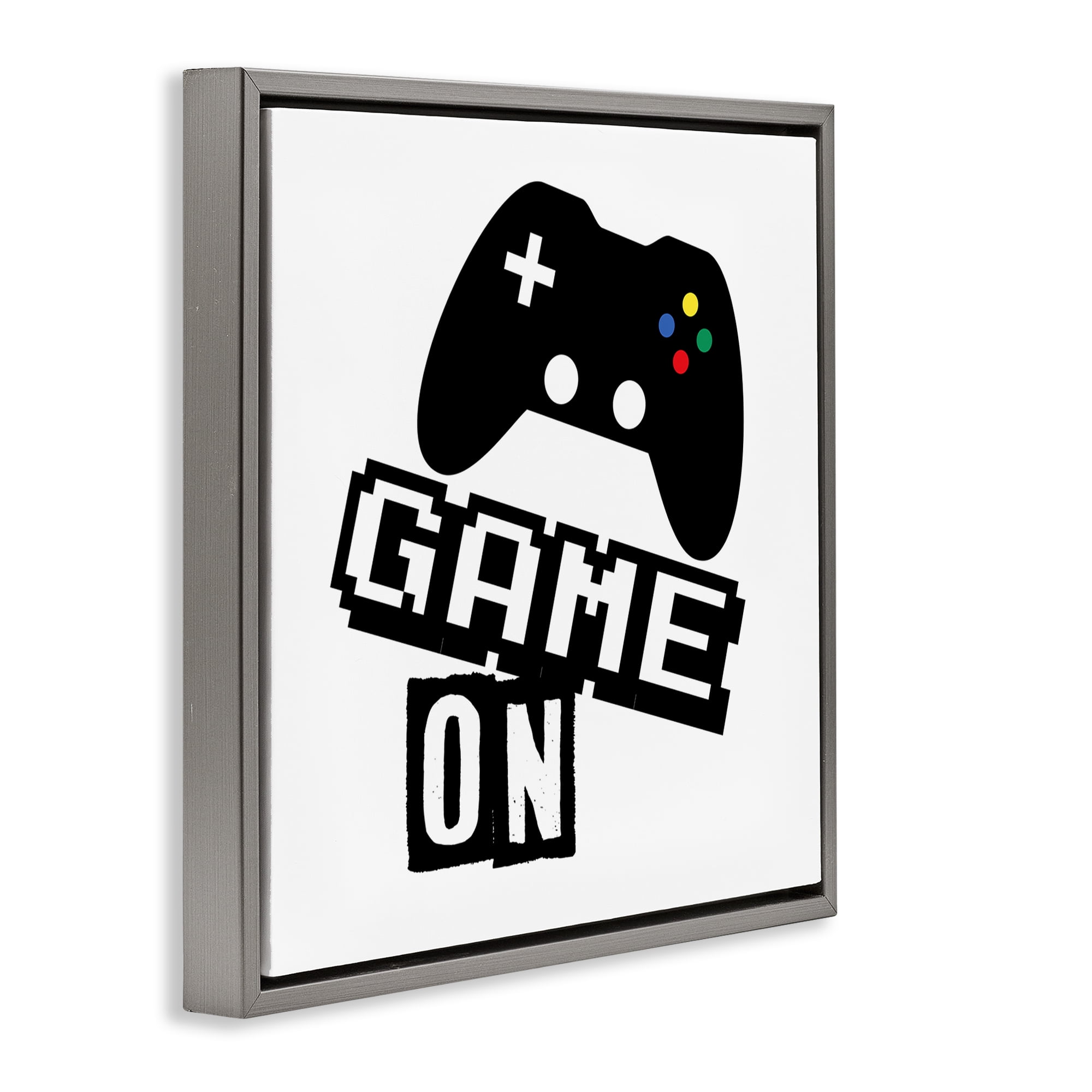 Stupell Industries Playful Game On Gray Framed Floater Canvas Wall Art, design by Marcus Prime