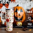 thumbnail image 2 of Halloween Tumbler 40oz Ghost Pumpkin Tumblers with Lid and Straw Halloween Gifts for Women Men Stainless Steel 40 Oz Bat Cup Cute Spooky Gift for Adults, 2 of 6
