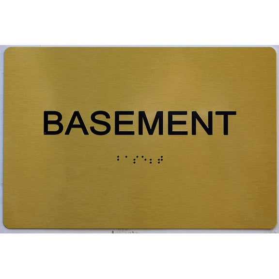 Basement Sign - Gold(Aluminum, Gold/Black, Size 6X9) The Sensation line