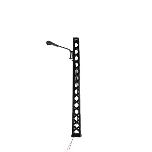 Bewildely Modelo de lámpara de vía férrea diseño clásico Mini paisaje escalera ligera farolas resistencia al aire libre LED farola de Metal Artesanía Negro (luz cálida) Bewildely HA064495-05