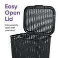 thumbnail image 5 of Superio Carrying Handles Large Wicker Plastic Laundry Hamper with Lid, Black, 2 Pack, 5 of 8