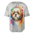 thumbnail image 2 of Watercolor Drip Shih Tzu Pop Art Colorful Portrait Artwork All Over Print 3D Baseball Shirt Lion Dog Lover Gifts Softball Sport - 01009, 2 of 6