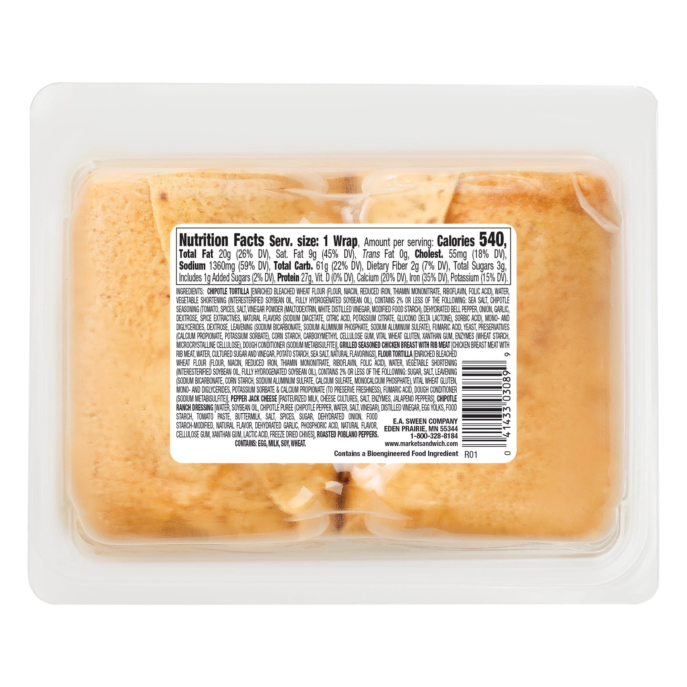 Market Sandwich Chipotle Chicken Wrap 7.9 oz 1 Ct