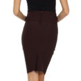 thumbnail image 2 of Knee Length High Waist Stretch Pencil Skirt - Brown - Medium, 2 of 5