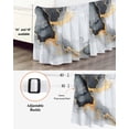 thumbnail image 3 of Grey White Marble Bed Skirt King Size, Ink Painting Modern Abstract Wrap Around Bed Skirting with Adjustable Elastic Strap, Dust Ruffled Pleated Bedskirts 18 Inch Drop for Bedroom King Beds, 3 of 9