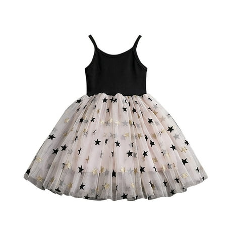 

LBECLEY Trim Fit Tights Girls Dresses Children s Girls Dresses Embroidered Yarn Summer Net Dresses Girls Dress&Skirt Dress Pants for Big Girls Black 120