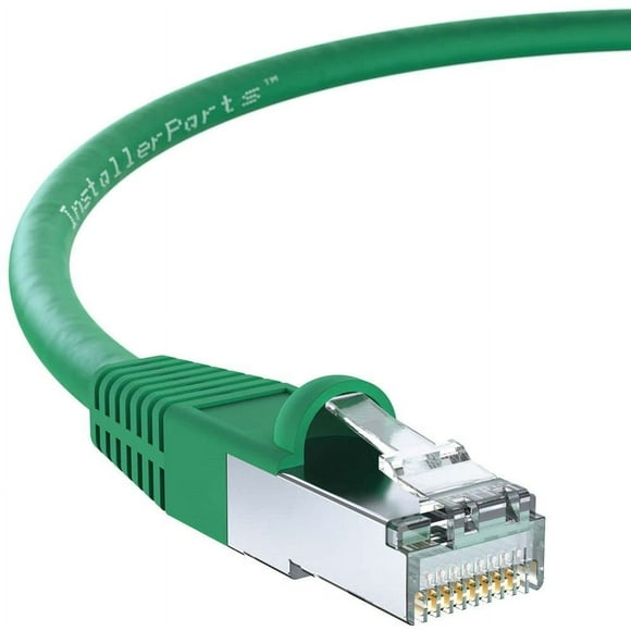 InstallerParts (10 Pack) Ethernet Cable CAT6 Cable Shielded (SSTP/SFTP) Booted 4 FT - Green - Professional Series - 10Gigabit/Sec Network/High Speed Internet Cable, 550MHZ