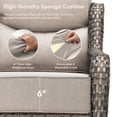 thumbnail image 6 of Jentlehouse 4-Piece Outdoor Swivel Chairs, Patio All-Weather Gray Wicker Rocker Glider Chairs with Beige Cushions for Balcony Poolside Deck Garden, 6 of 11