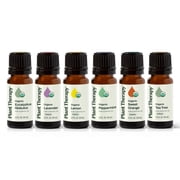 Plant Therapy Organic Essential Oil Set - Lavender, Peppermint, Eucalyptus, Lemon, Tea Tree, Orange, 100% Pure, USDA Organic, 10 mL