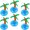6PCS Palm Tree, variant on 6 Pack Floating Drinks Holder for Pool Diamond Ring Inflatable Drink Holder Drink Floats for Pool Spa Hot Tubs
