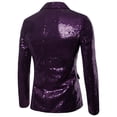 thumbnail image 6 of JAJAHO Mens Sequins Suit Set Two Piece Formal Wear Sparkly Glitter Long Sleeve Button Up Slim Fit Suit Jacket Straight Leg Trousers Carnival Performance Stylish Outfit, 6 of 7