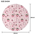 thumbnail image 6 of Red Strawberry Plants Fruit Rabbit Pink Pattern Round Tablecloth 60"x60",Wrinkle Wipeable Table Cloth for Kitchen Dining Room Picnic Patio Party, 6 of 6